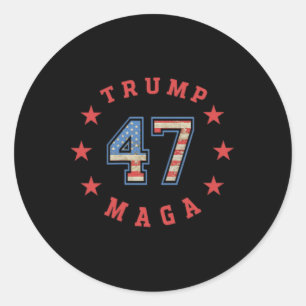 Donald Trump 2024 45 47 Mega Amerikaanse vlag Ronde Sticker