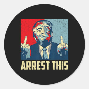 Donald Trump 2024-aanhanger arresteert deze Vintag Ronde Sticker
