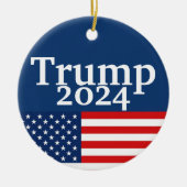 Donald Trump 2024 American Flag Ceramic Ornament (Voorkant)