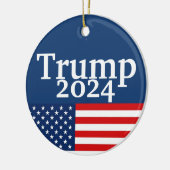 Donald Trump 2024 American Flag Ceramic Ornament (Links)