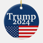 Donald Trump 2024 American Flag Ceramic Ornament (Achterkant)