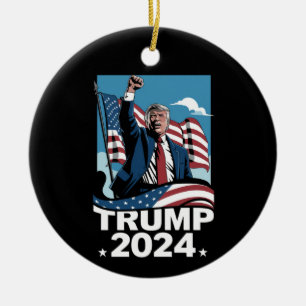 Donald Trump 2024 Amerikaanse verkiezingen Amerika Keramisch Ornament
