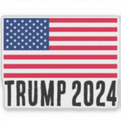 Donald Trump 2024 Amerikaanse vlag auto raam stick Sticker (Voorkant)
