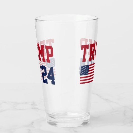 Donald Trump 2024 Amerikaanse vlag Glas (Rechts)