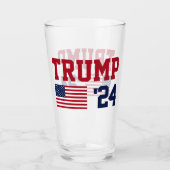 Donald Trump 2024 Amerikaanse vlag Glas (Voorkant)