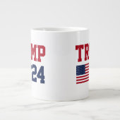 Donald Trump 2024 Amerikaanse vlag Grote Koffiekop (Voorkant)