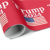 Donald Trump 2024 Amerikaanse vlag rood Cadeaupapier (Rol Hoek)