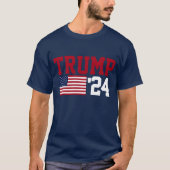 Donald Trump 2024 Amerikaanse vlag T-shirt (Voorkant)