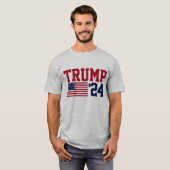 Donald Trump 2024 Amerikaanse vlag T-shirt (Voorkant volledig)