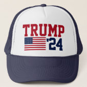 Donald Trump 2024 Amerikaanse vlag Trucker Pet (Voorkant)