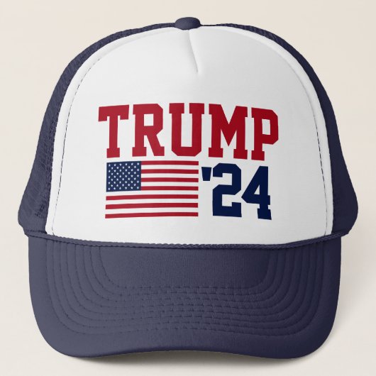 Donald Trump 2024 Amerikaanse vlag Trucker Pet (Voorkant)