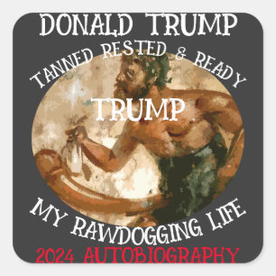 DONALD TRUMP 2024 AUTOBIOGRAFIE IS UIT VIERKANTE STICKER