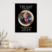 Donald Trump 2024 Campagne Collectible Poster (Keuken)