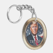 Donald Trump 2024 Campagne Collectible Sleutelhanger (Voorkant Links)
