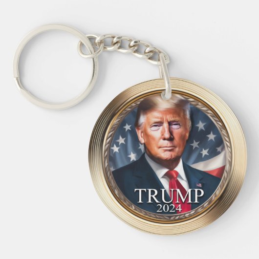 Donald Trump 2024 Campagne Collectible Sleutelhanger (Voorkant)