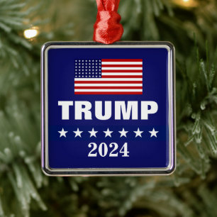 DONALD TRUMP 2024 CHRISTMAS METAL ORNAMENT
