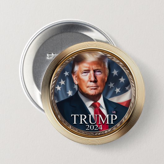Donald Trump 2024 Collectible Campaign Button (Voorkant /achterkant)