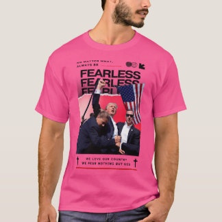 Donald Trump 2024 Fearless Mokken Amerikaanse vlag T-shirt