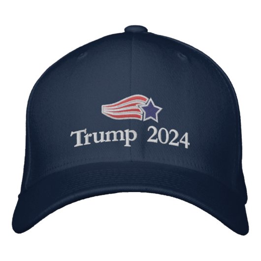 Donald Trump 2024 Flying Star Logo Geborduurde Pet (Voorkant)