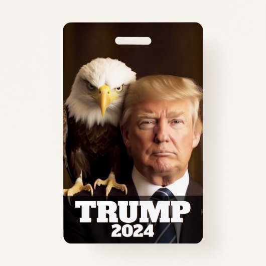 Donald Trump 2024 Foto - zeearend op schouder Badge (Voorkant)