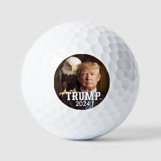 Donald Trump 2024 Foto - zeearend op schouder Golfballen (Voorkant)