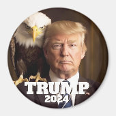 Donald Trump 2024 Foto - zeearend op schouder Magneet (Voorkant)
