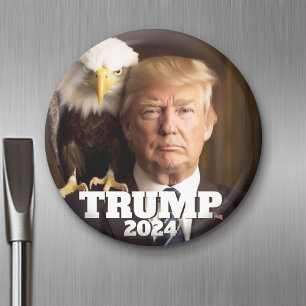 Donald Trump 2024 Foto - zeearend op schouder Magneet