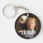 Donald Trump 2024 Foto - zeearend op schouder Sleutelhanger (Voorkant)