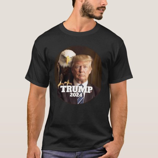 Donald Trump 2024 Foto - zeearend op schouder T-shirt (Voorkant)