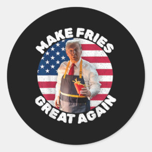 Donald Trump 2024 Frites - Maak Frites G Ronde Sticker