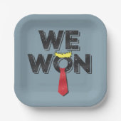 Donald Trump 2024 gewonnen Papieren Bordje (Voorkant)