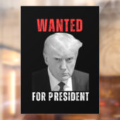 Donald Trump 2024 gezocht voor President Raamsticker (Vel 2)
