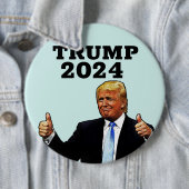 DONALD TRUMP 2024 GROTE KNOP RONDE BUTTON 6,0 CM (In situ)