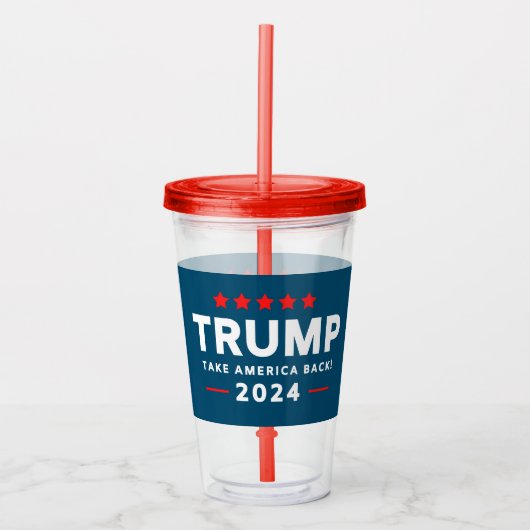 Donald Trump 2024 Haal Amerika terug Acryl Drinkbeker (Voorkant)