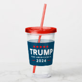 Donald Trump 2024 Haal Amerika terug Acryl Drinkbeker (Achterkant)