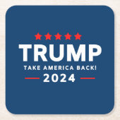Donald Trump 2024 Haal Amerika terug Kartonnen Onderzetters (Voorkant)