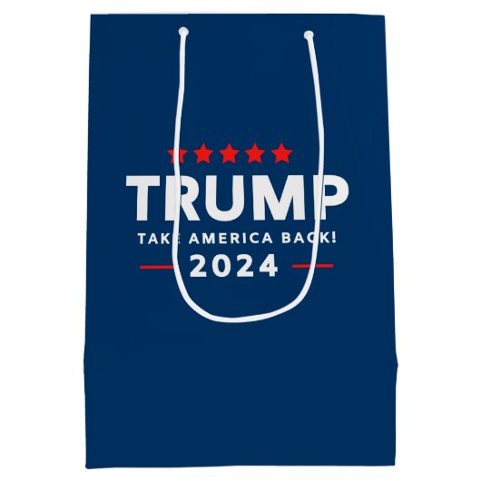 Donald Trump 2024 Haal Amerika terug Medium Cadeauzakje (Achterkant)