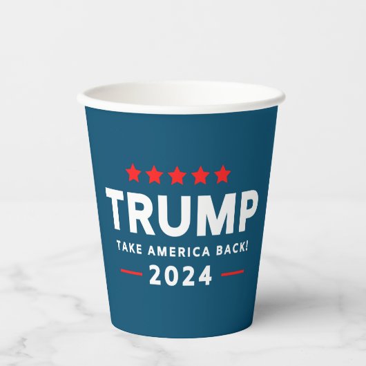 Donald Trump 2024 Haal Amerika terug Papieren Bekers (Voorkant)