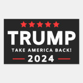 Donald Trump 2024 Haal Amerika terug Rechthoekige Sticker (Voorkant)