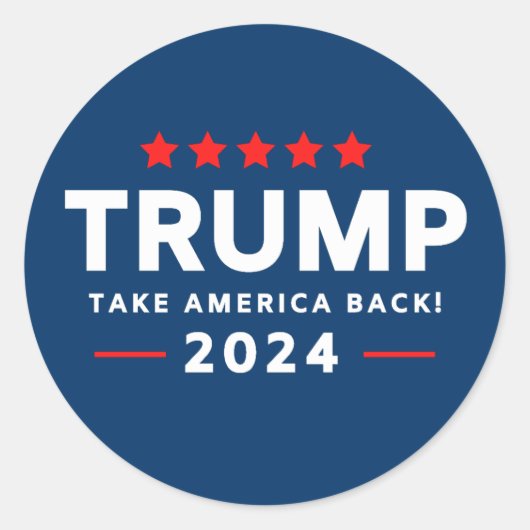 Donald Trump 2024 Haal Amerika terug Ronde Sticker (Voorkant)