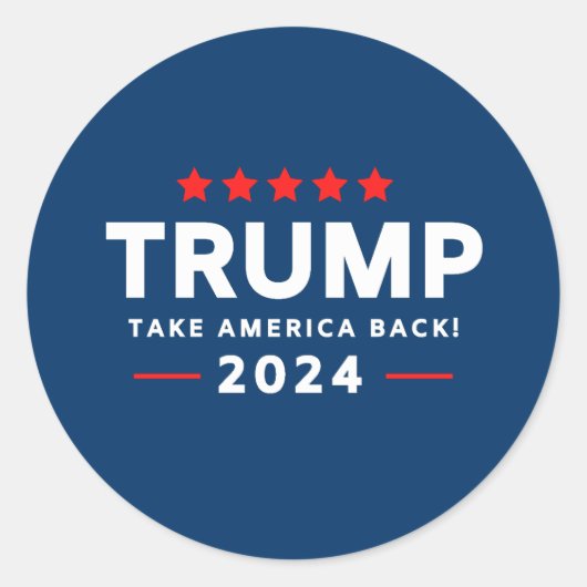 Donald Trump 2024 Haal Amerika terug Ronde Sticker (Voorkant)