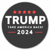 Donald Trump 2024 Haal Amerika terug Sticker (Voorkant)