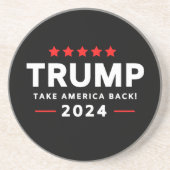 Donald Trump 2024 Haal Amerika terug Zandsteen Onderzetter (Voorkant)