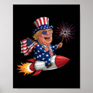Donald Trump 2024 Happy 4th of July Trump Amerikaa Poster