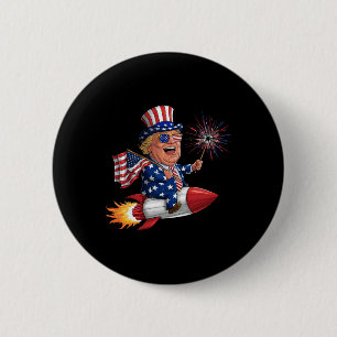 Donald Trump 2024 Happy 4th of July Trump Amerikaa Ronde Button 5,7 Cm