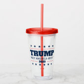 Donald Trump 2024: "Hou Amerika geweldig" Acryl Drinkbeker (Voorkant)