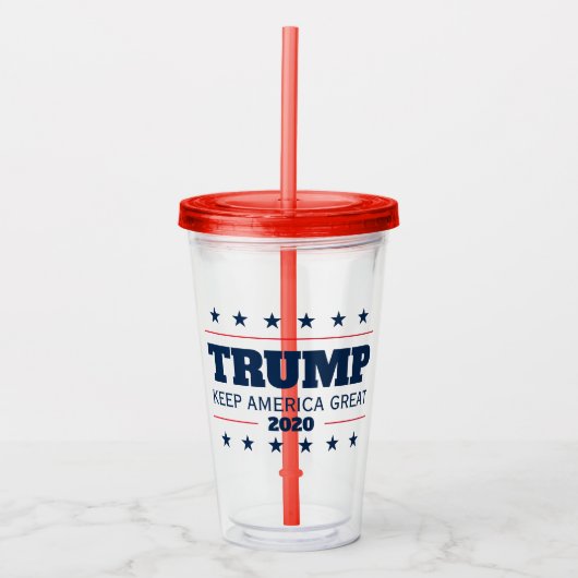 Donald Trump 2024: "Hou Amerika geweldig" Acryl Drinkbeker (Voorkant)