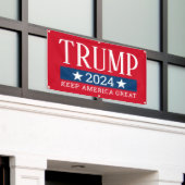 Donald Trump 2024 Huge Name Keep America Great Red Spandoek (Buitenkant Gebouw)