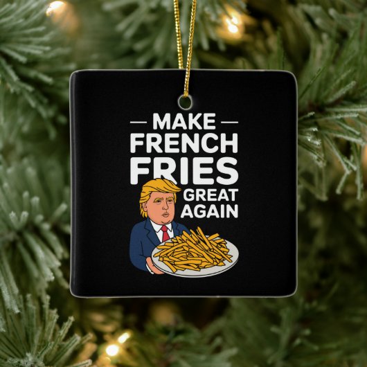 Donald Trump 2024 maakt Franse Fry weer geweldig Keramisch Ornament (Boom)