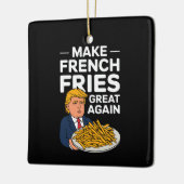 Donald Trump 2024 maakt Franse Fry weer geweldig Keramisch Ornament (Links)